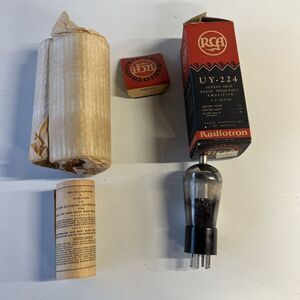 RCA Radiotron UY-224 UY224  Globe Vintage Vacuum‎ Tube A C Heater